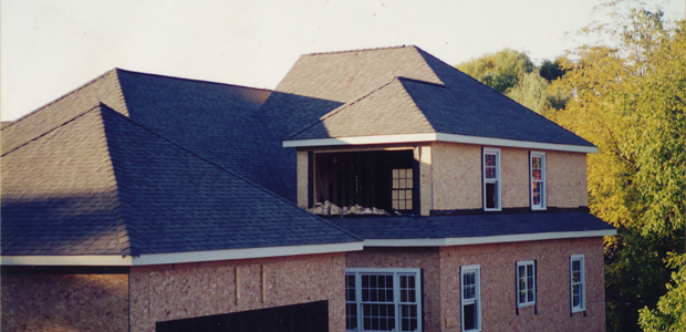 Completed roof of a newly built home